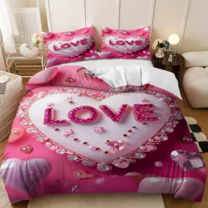 Bedding Set - 3pcs Black and White Double Wolf Rose Moon Down Comforter Set (1 comforter cover + 2 pillowcases, filling not included) - A gift for family and friends, soft and comfortable, suitable for family bedrooms and guest rooms.