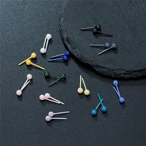 4MM Hypoallergenic Bioceramic Earrings for Healing Piercings Medical Grade Studs Ear Posts Anti-Allergy Ear Jewelry