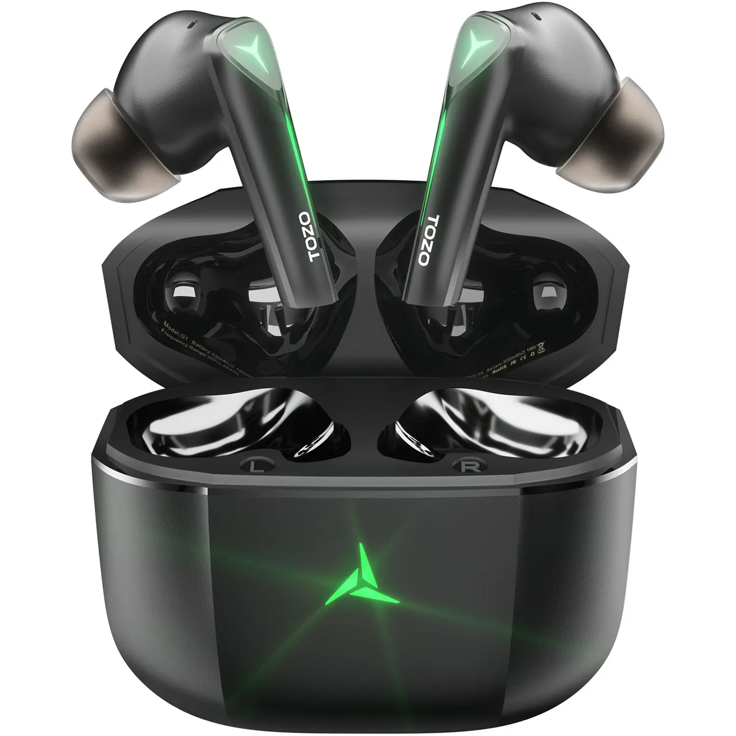 TOZO G1S Gaming Pods Bluetooth Wireless Low Latency Earbuds - Black
