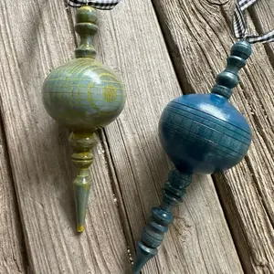 BLUE FINISH WOOD FANCIES / CHRISTMAS TREE ORNAMENT