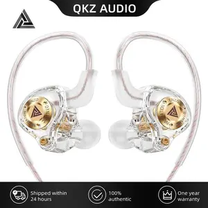、QKZ ENZO 2025 HiFi Wired Earphones – Noise-Cancelling Gaming Headset with Mic, 8D Stereo Sound, Bass-Boosted for Sports/Gym