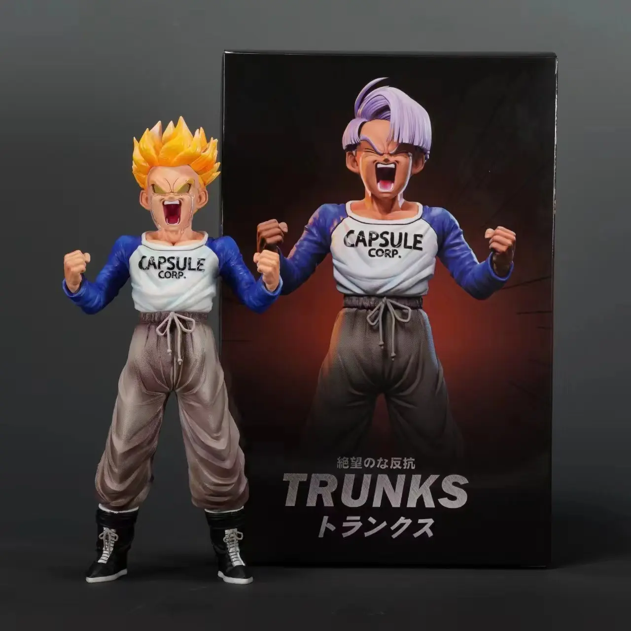 Dragon Ball Trunks Crying Figure, Dual Head Design, Classic Scene Reproduction, High-Quality PVC, Perfect for Collectors, PVC Figures, Anime Collectible Figure