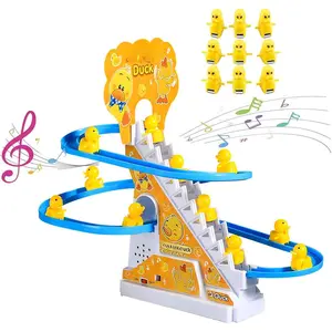 9 Ducks Duckling Stair Climbing Toy with Roller Coaster Track |   Electric Duck Slide with LED Lights, Music Buttons & Endless Fun |   Cute Interactive Toy for Babies & Kids |   Perfect Gift for Toddlers |   Valentine’s Day Countdown – Let Love Warm Up!