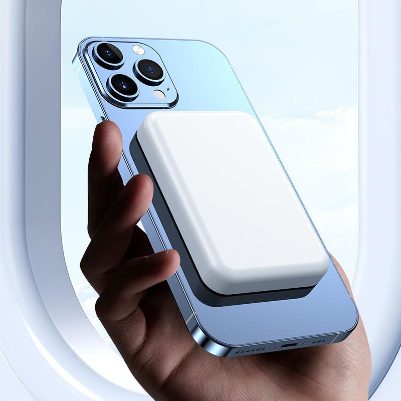 MagSafe 5000mAh Power Bank, Wireless Portable Charger, Fast Charging MagSafe Battery Pack for iPhone 17/16/15/14/13/12/Plus/Pro Max, Compact Device Smartphone Chargeable