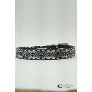 NOCONA WHITE CROSS AZTEC BEADED BELT- N210005505