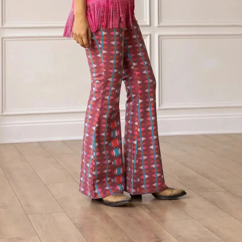 Aztec High-Waisted Flare Pants