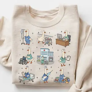 Registered Nurse Silly Goose Sweatshirt, Funny RN Gift, Nursing Week Gift Idea, Nursing Student Graduation Gift, Gift For Her