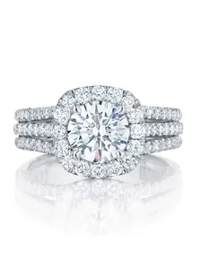 Wedding Jewelry for Brides Featuring a Round Zirconia Ring with a 4 Prong Setting, Perfect for Romantic Engagements And Stylish Gifts