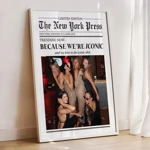 Because It's Iconic Newspaper Print, Personalized Photo Collage unframed poster, Roommates Wall Art, Personalization Wall Art, Bestfriend Gift, Custom Gift