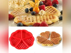 Kitchen Silicone Mini Round Waffles Pan Cake Baking Mould Mold Waffle Tray