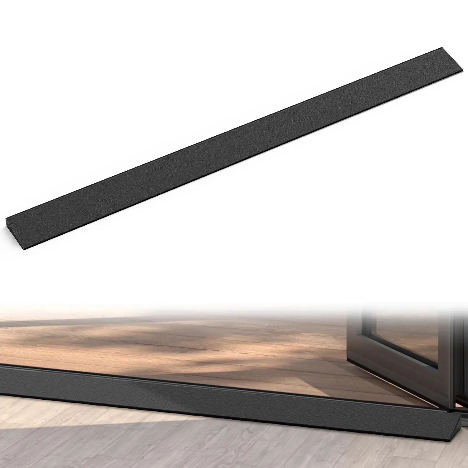 Nilight Portable Cuttable Rubber Threshold Ramp, 0.6in Rise Low Profile, 39.4in Wide, Doorway Accessories for Home Doorways and Steps