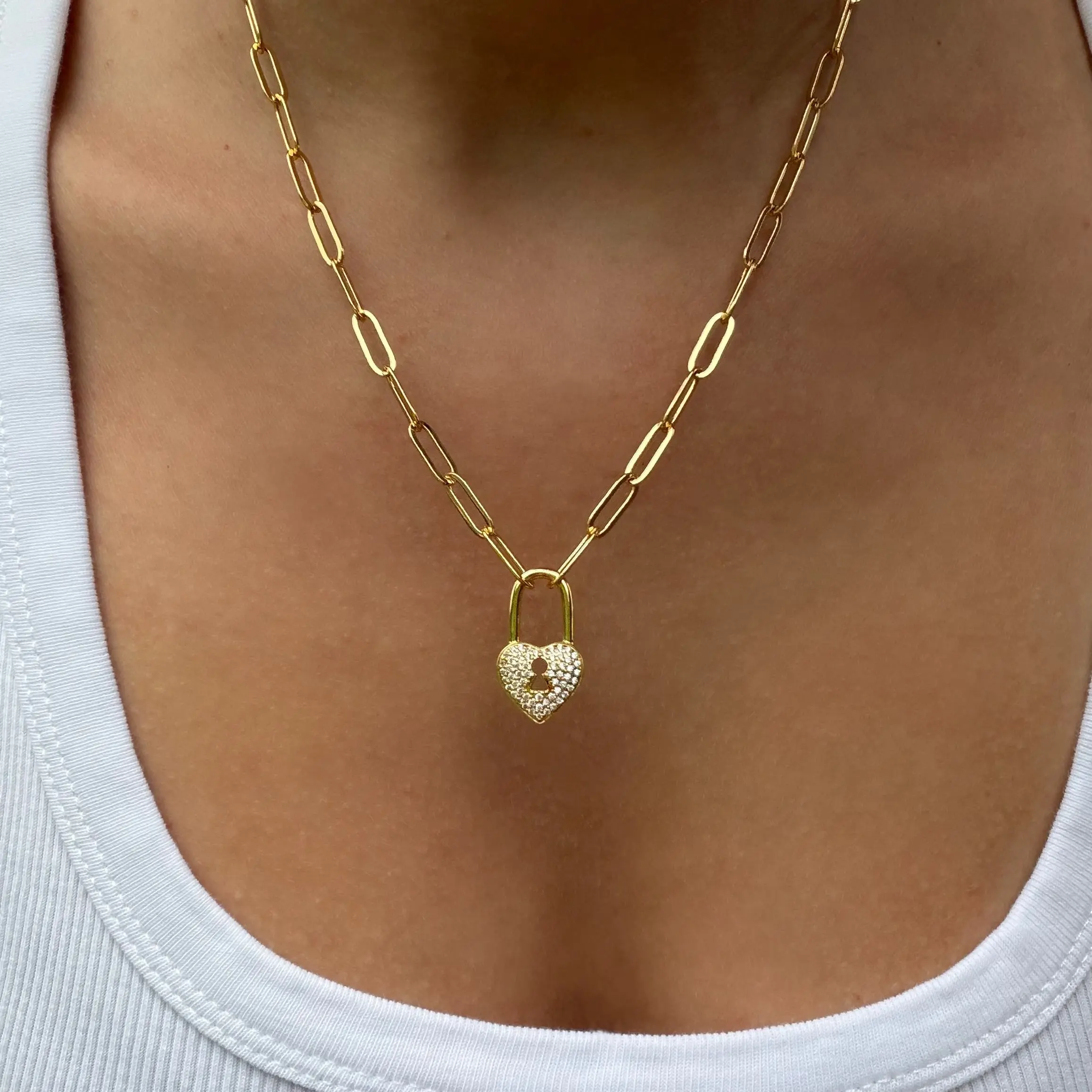 EVRY JEWELS Gold or Silver Plated Women's Hypoallergenic Throw Away the Key Necklace