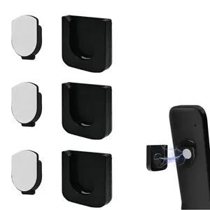 4-Pack Universal Magnetic Remote Control Holder - Strong Adhesive No-Drill Wall Mount for TV, Air Conditioner, Fan, Game Console & Stereo Remotes - Black, White & Gray