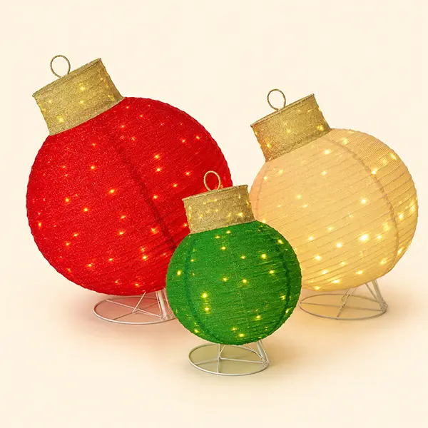 NAVINE 3pcs Magical Steel Pop-Up Outdoor Christmas Lantern Set, 280-LED Holiday Yard & Home Festive Decorations (Home & Festive Party Supplies)