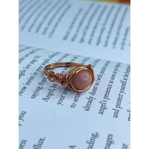 Rhodonite Copper Wire Ring Handmade for Emotional Healing & Character Bring Harmony in All Sizes