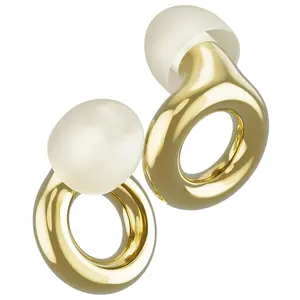 Silicone Noise-Canceling Earplugs, New Electroplating Process, 3 Sizes Replacement Tips, Washable Sleep Earplugs, Comfortable Reusable