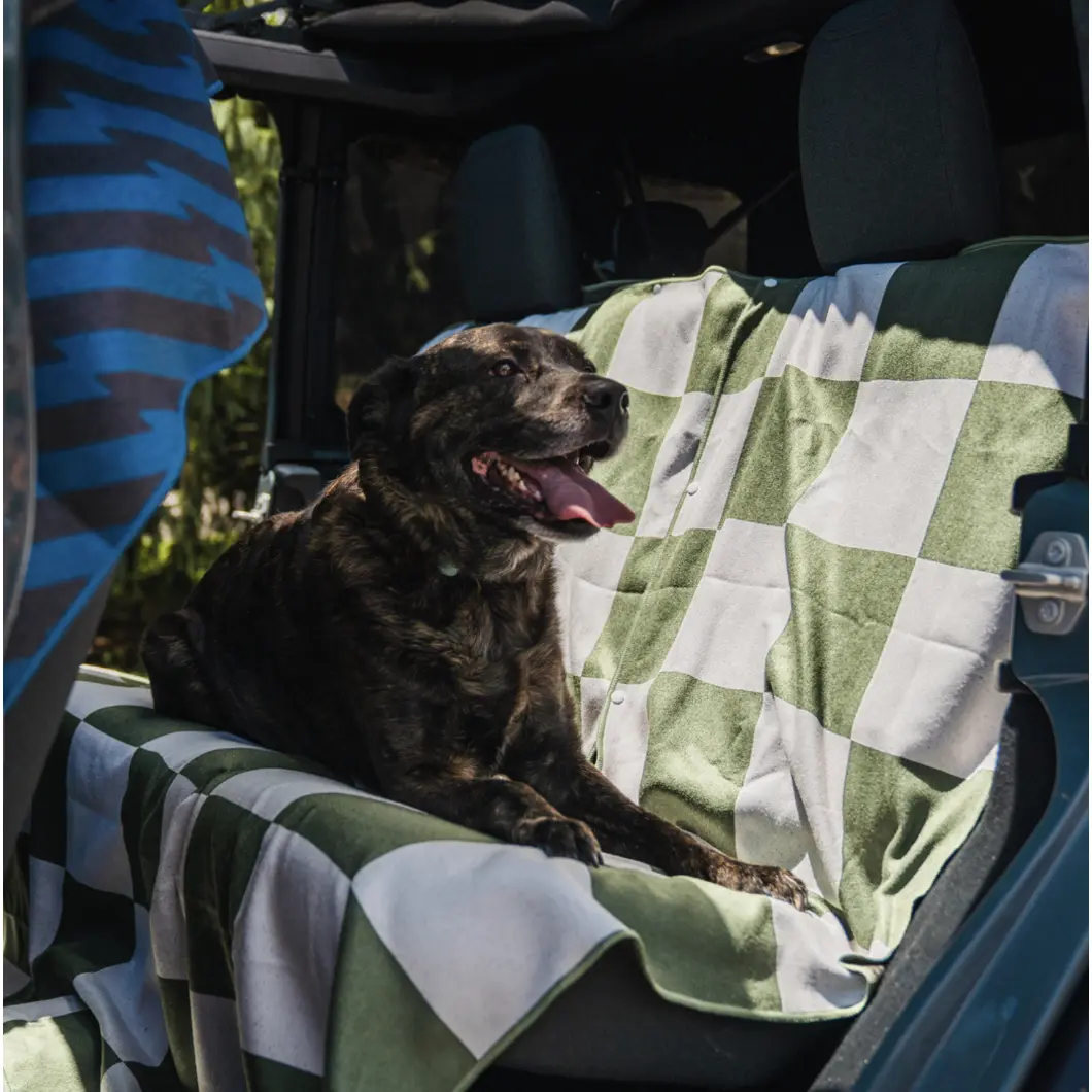 SET OF 3: Chess Not Checkers Car Seat Cover Towels! (2) Front Seat covers, (1) Back Bench cover