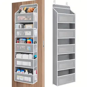 [5-Tier Storage Box] 5-Tier Door Storage Box, Hanging Door Storage Box with 5 Large Capacity Pockets |   Anti-tilt 44 Pound Load Back Of Door Storage Box for Bedroom, Bathroom, Pantry, Youngsters's Room Storage And Collection Use