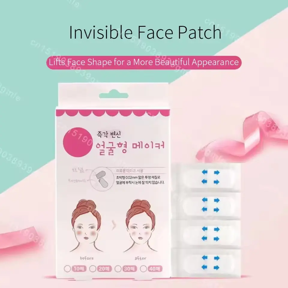 40Pcs/10Sheets V Lift Face Sticker Invisible Makeup Adhesive Lift Face Tape Slim Patch Breathable Sticker Lifting Tighten Chin