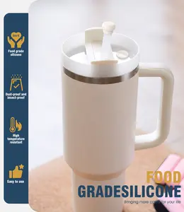 Magnetic Straw Cover Cap for Tumbler Cups 40oz – Silicone Straw Topper Lid, Spill-Proof Dust Cover for Tumbler Accessories
