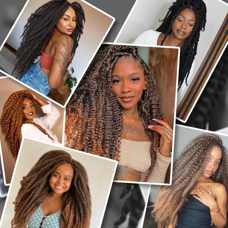 8 Packs Marley Twist Braiding Hair 24 Inche Cuban Twist Afro Kinky Curly Crochet Twist Blonde Faux Locs Crochet Synthetic Hair Body Wave Protective Styling