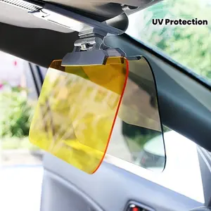 1 Pc Dual-Use Day & Night Car Sun Visor – UV protection with adjustable clip and suction cup. Made of durable ABS, fits all vehicles, reduces glare from sunlight and headlights, essential for safe driving and night vision.