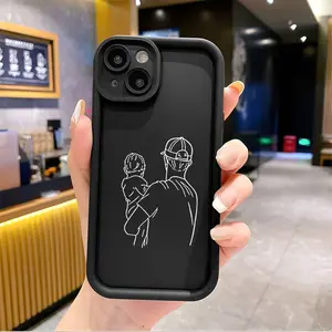 Father - Son Bond - themed MinimalistCase for iPhone 17 Pro Max 16 16e 15 14 Plus 13 12 Mini 11 Air X XS Pattern Soft TPU Rubber Camera Protection Rugged Mobile Phone Cover Gift 2D printing