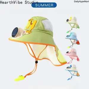Children's Solar Fan Hat, Sun-Protective Wide-Brim Mesh Hat for Boys & Girls