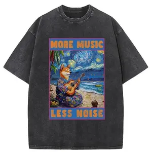Tokyo-Tiger More Music Less Noise Washed T-Shirt
