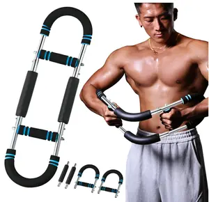Click to see full view Twister Arm Trainer, 40-100lb Adjustable Power Twister Bar, Arm Trainer with Chest Workout Equipment, Detachable Design Fitness Machine for Home & Gym adjustable arm twister resistance portable gym equipment