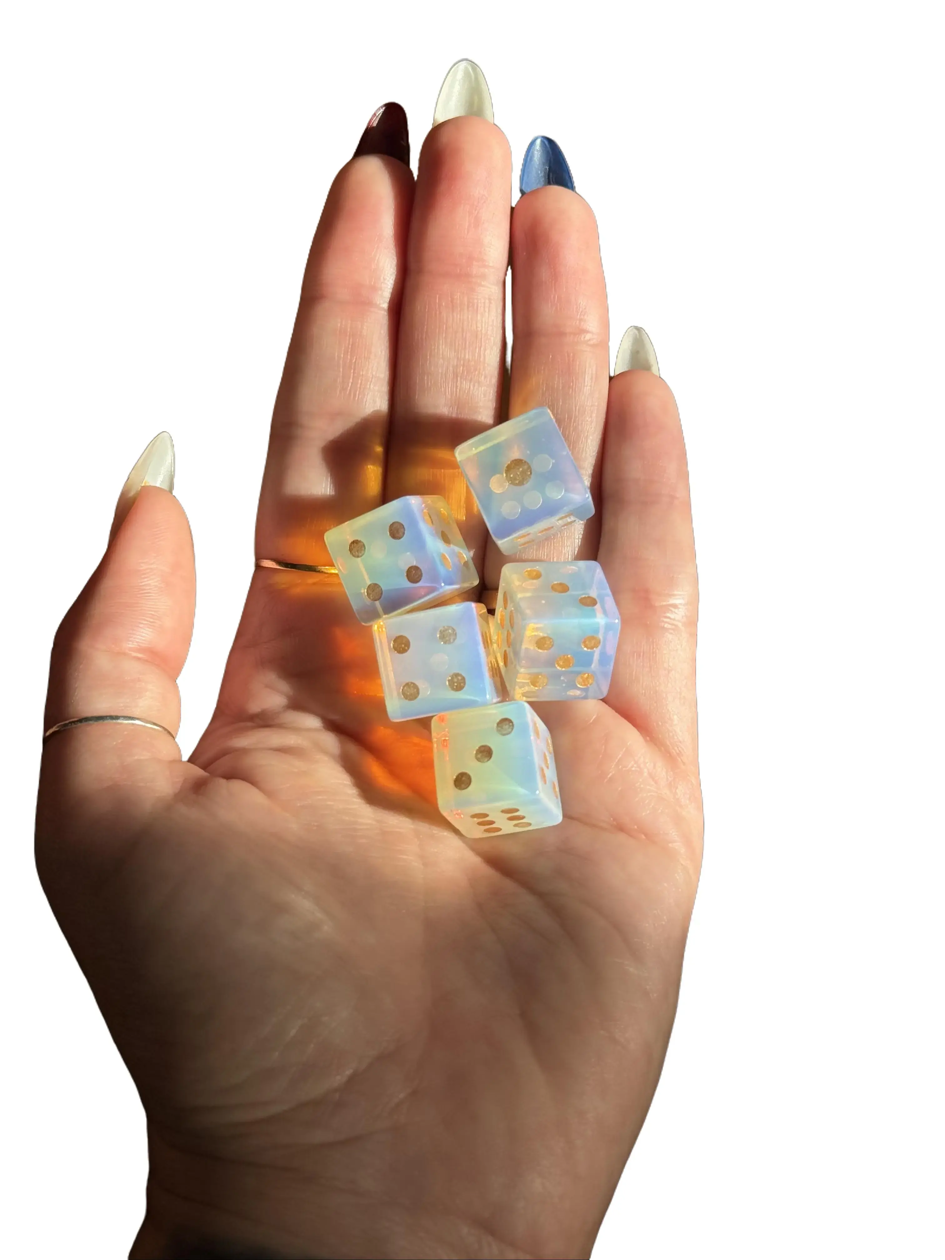 Crystal Dice Set of 2 - Gemstone Dice, Pick Your Pair - Sapphire & Sage Crystal Dice Set of 2 - Gemstone Dice, Pick Your Pair - Sapphire & Sage