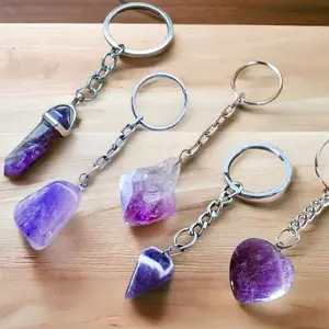 Amethyst Natural Gemstone Keychain