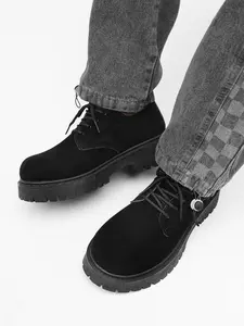 Men's Lace-Up Derby Shoes, Thick Sole Height Increase, Slip-On Loafers, Business British Style, Casual Oxford Shoes for Office