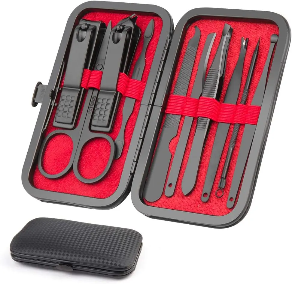 Manicure Kit, Manicure Set, Mens Grooming Kit, Nail Care Set, Manicure Kit for Men and Women, Nail Kit, Grooming Kit, Mens Manicure Set, Nail Clipper Set, Care Kit, Gifts for Men and Women, Black