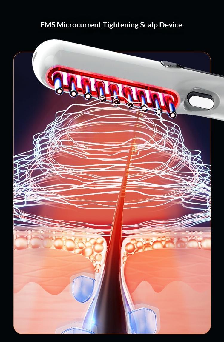 Advanced Hair Growth Comb - EMS Microcurrent & Red Light Therapy for Scalp Stimulation, Hair Regrowth & Thickening | Rejuvenating Daily Care Advanced Hair Growth Comb - EMS Microcurrent & Red Light Therapy for Scalp Stimulation, Hair Regrowth & Thickening | Rejuvenating Daily Care