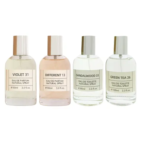 EBC Bundle of Perfumes! Violet 31, Different 13, Eau de Parfum and Sandalwood 33, Grean Tea 26, Natural Spray Cologne for Men - 90ml