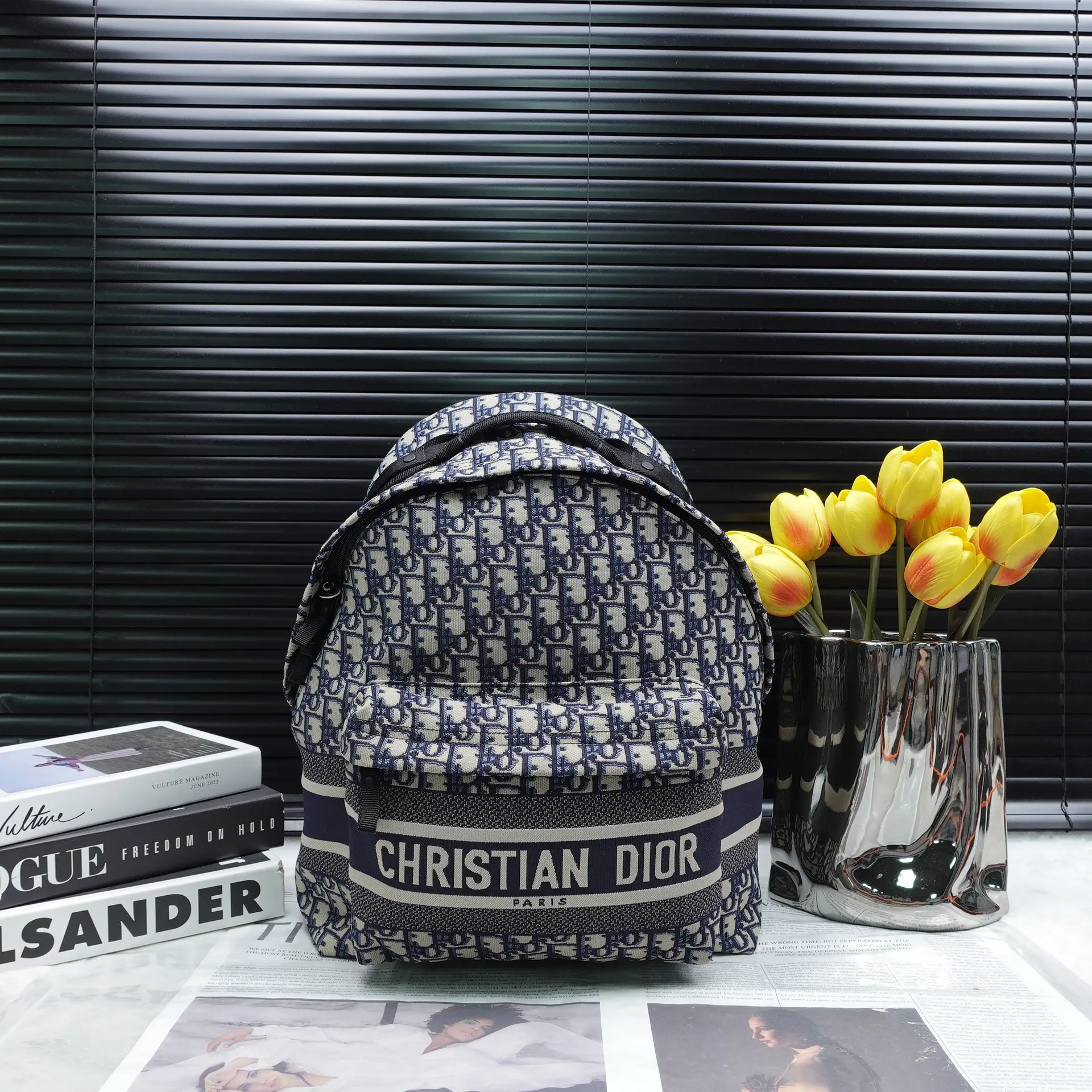 Pre-owned Dior Canvas Backpacks Travel Oblique Backpack T10305661