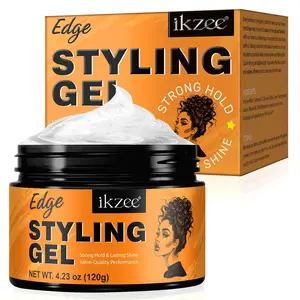 Ikzee New Edge Styling Gel (60g) - Unisex Hair Products for Box Braids, Cornrows, Hydrating, Long-Lasting Frizz Control, Nourishing High Shine, No-Flake Hold Styler Fixer for Normal Hair