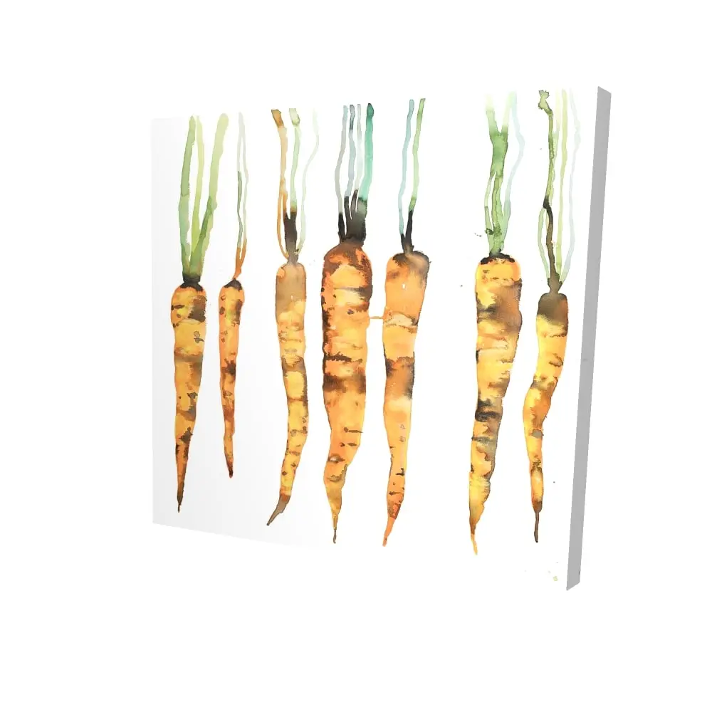 Begin Home Decor 2080-2424-GA107 24 x 24 in. Modern Botanical Gastronomy Canvas - Freshly Picked Carrots Decor