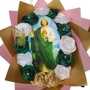Religious Ribbon Infinity Rose Bouquet for Home Decor