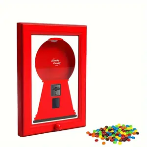 The red square picture frame is designed to hang on the wall and comes with a candy dispenser, making it perfect for displaying photos while providing easy access to candies, nuts and pet treats, making it a great home decor accessory.