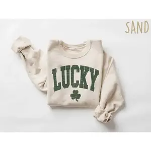 Women's Lucky Sweatshirt/T-shirt, Cute Clover Shirt, Happy St. Patrick's Day Shirt, St. Patrick's Day Costume, Irish Lucky SweatshirtRAIMENTRY