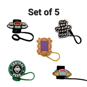Friends 5pk Straw Toppers For Stanleys or Starbucks Tumblers