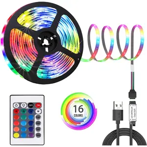 9.84ft USB LED Strip Lights, USB Rope Lights with 24 Keys Remote, DIY Indoor Decoration