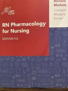 USED Book - RN Pharmacology for Nursing Edition 9.0 ATI Review Module Content Mastery Series by Alissa Althoff (Paperback) - english