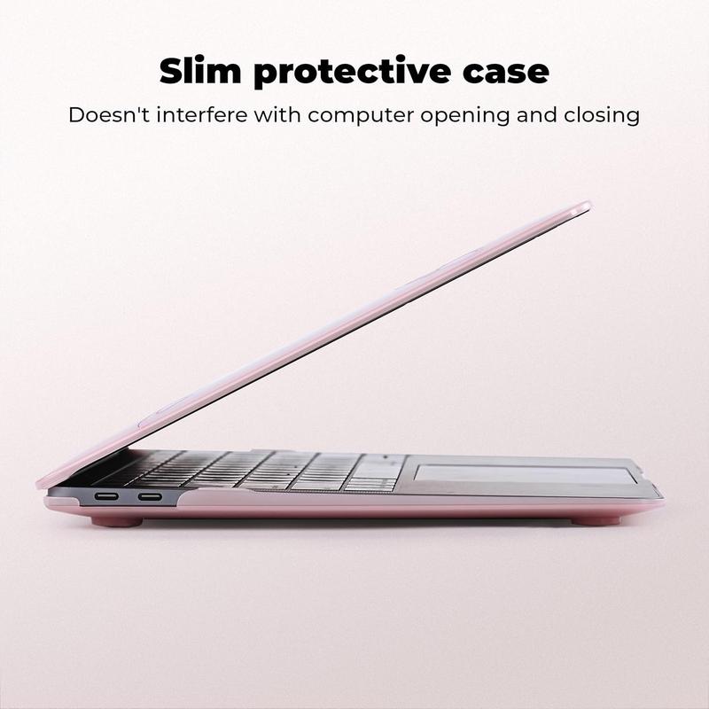 Hard Case Compatible with MacBook Air 13 inch M1 Chip 2021-2018 with Retina Display, Air 13.3 inch Plastic Protective Case + Transparant Keyboard Cover + Screen Protector, Crystal Pink Bow