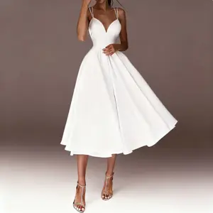 Summer women's suspender sexy big swing dress