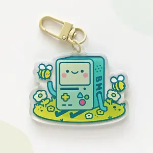 Bumble Bmo Acrylic Keychain, Cartoon Network Keycharm, Robot, Bee And Flower Keychain Gift, Animal Cute Charm Keychains, Kawaii Keyring Accessories