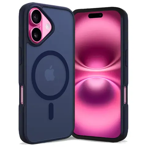 Entronix Magnetic Heavy-Duty Slim Silicone-TPU Smartphone Casing for iPhone 16 Series, iPhone 16 Plus - Shockproof, Dustproof, Non-Slip Matte Touch, MagSafe Compatible, Wireless Charging Ready, Strapless Handheld Accessory