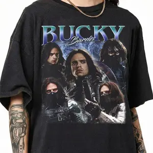 Bucky Barnes MCU Superhero Shirt, The Winter Soldier T-Shirt, Sebastian Stan Retro 90s Bootleg Tee